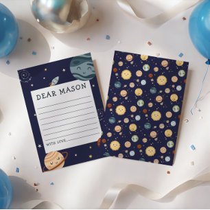 Space Adventure Playful Kids Birthday Time Capsule Enclosure Card