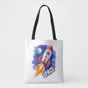 Space Adventure Poster Adventure Awaits Among Tote Bag