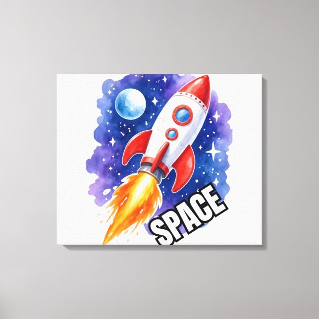 Space Adventure Poster | Adventure Awaits  Canvas Print (Front)