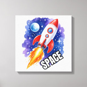 Space Adventure Poster Adventure Awaits Canvas Print
