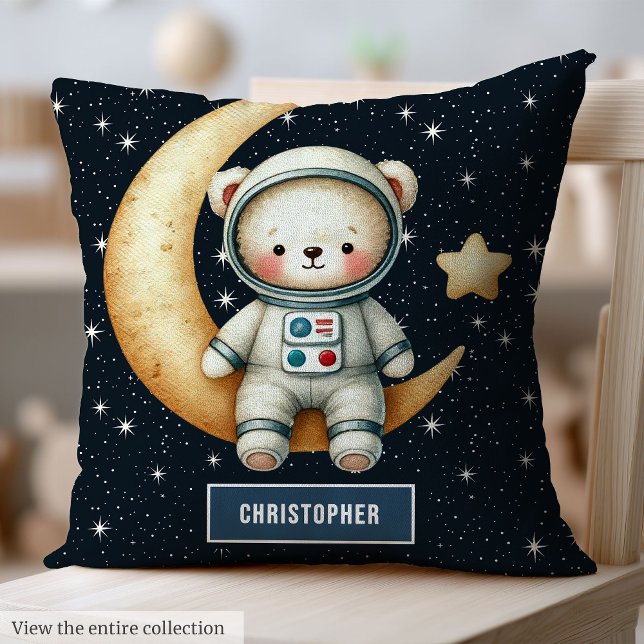 Space Adventure Teddy Bear Coussin Baby Boy Custom (Space Adventure Teddy Bear Pillow Baby Boy Custom)