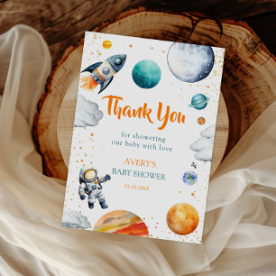 Space Adventure Thank You Card Rocket Planet