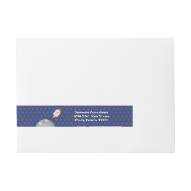 Space Adventure Wraparound Address Label (Front)