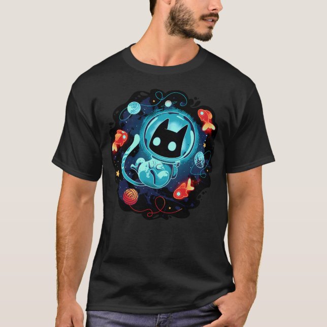 Space Adventurer - Cat In Space T-Shirt (Front)