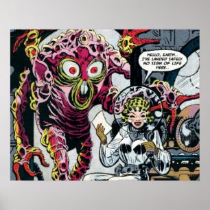 Space Adventures #12 Funny 50s Retro Sci Fi Comic Poster