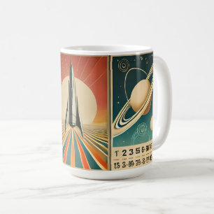 Space Age Art Space Time Calendar  Coffee Mug