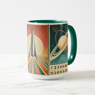 Space Age Art Space Time Calendar  Mug