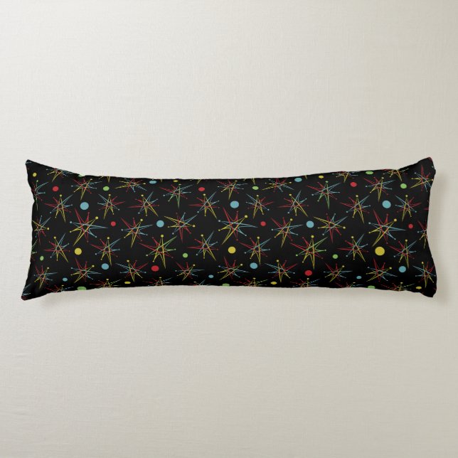 Space Age Atomic Retro Dot Custom Colours Body Pillow (Front)