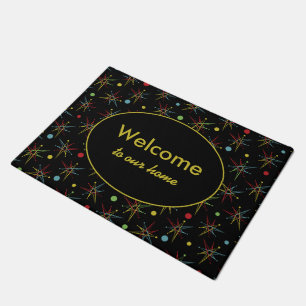 Space Age Atomic Retro Dot Custom Colours Doormat