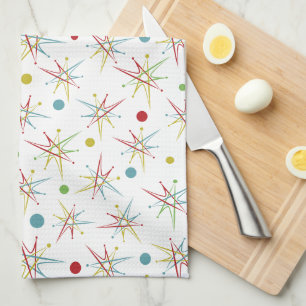 Space Age Atomic Retro Dot Custom Colours Kitchen Towel