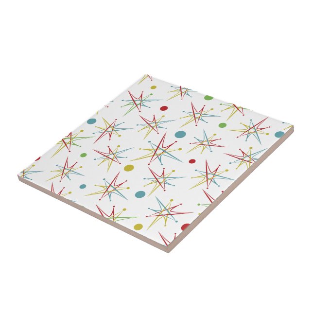 Space Age Atomic Retro Dot Custom Colours Tile (Side)