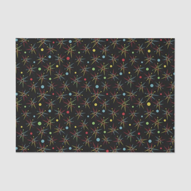 Space Age Atomic Retro Dot Custom Colours Tissue Paper (Front)