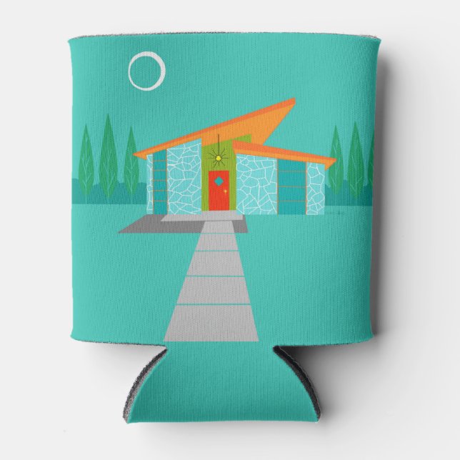 Space Age Cartoon House Can Cooler (Front)