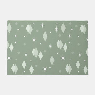 Space Age Diamonds Sage Green Doormat