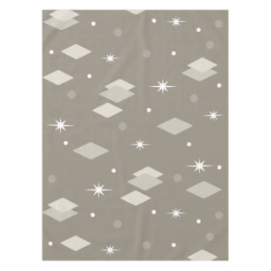 Space Age Diamonds Taupe Brown Grey Tablecloth