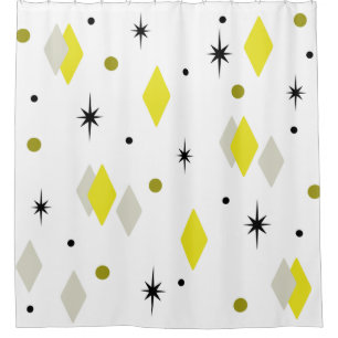 Space Age Diamonds Yellow Grey White