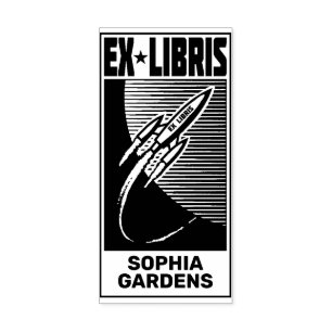 Space Age Ex Libris Rubber Stamp