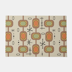 Space Age Geometric Art Multicolored Doormat