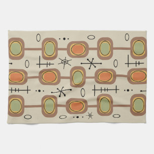 Space Age Geometric Art Multicolored Kitchen Towel