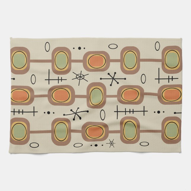 Space Age Geometric Art Multicolored Kitchen Towel (Horizontal)