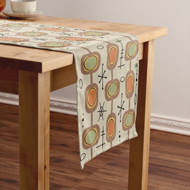 Space Age Geometric Art Multicolored Short Table Runner (In Situ)