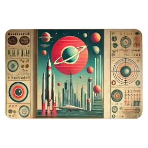 Space Age Interplanetary Coordinates Alien Relic Magnet