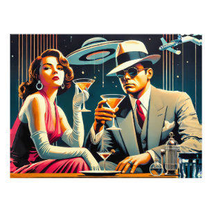 Space Age Las Vegas Gangster Martini Party Photo Print
