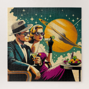 Space Age Las Vegas Martini Gangster Party Jigsaw Puzzle