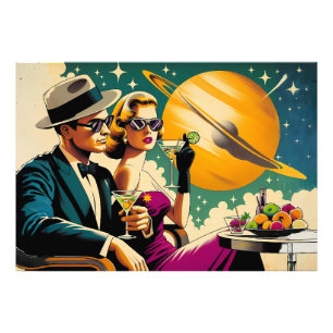 Space Age Las Vegas Martini Gangster Party Photo Print
