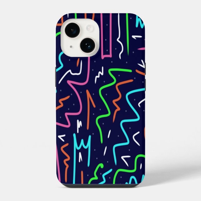 Space Age Maze Abstract Print iPhone Case (Back)