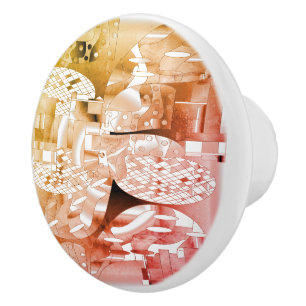 Space Age Pattern Ceramic Knob