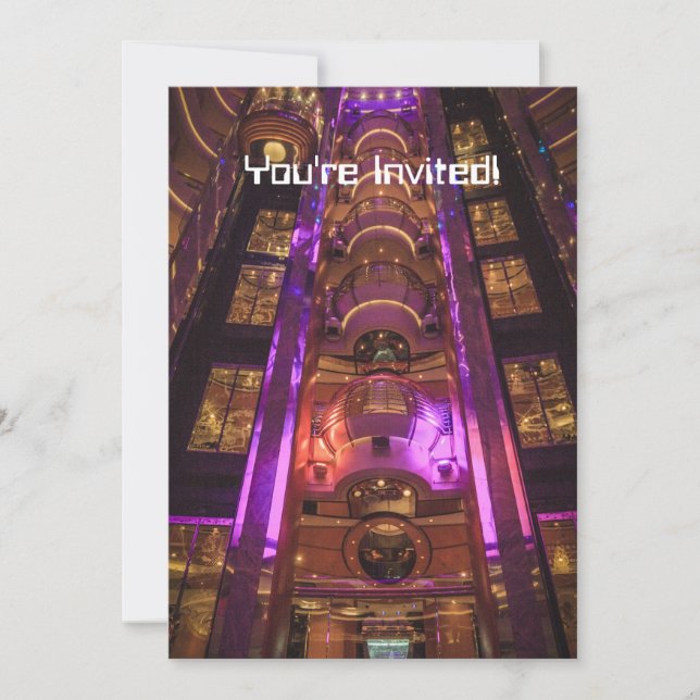 Space Age Pink Purple Invitation (Front)