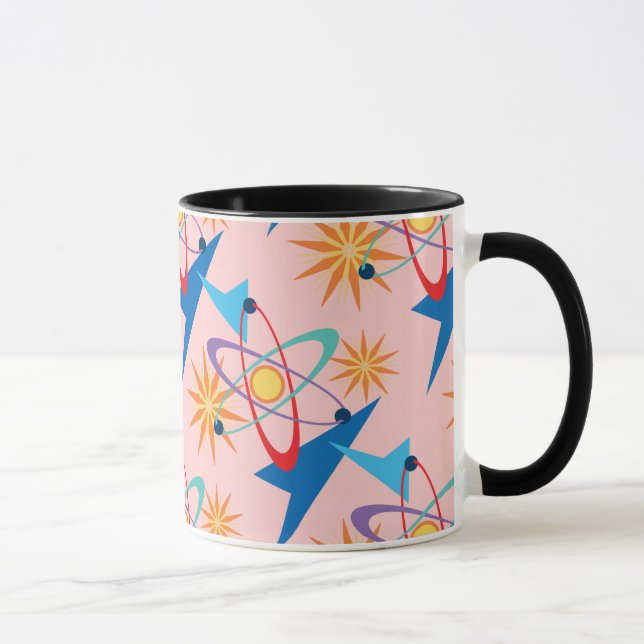 Space Age Retro Multicolored Pattern Mug (Right)