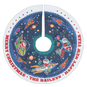 Space Age Santa Customizable - Brushed Polyester Tree Skirt