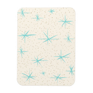 Space Age Turquoise Starbursts Flexible Magnet