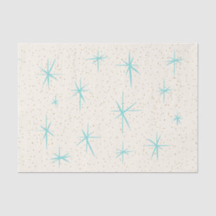 Space Age Turquoise Starbursts Tissue Paper