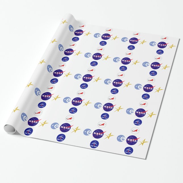 Space Agency Logo Collection Wrapping Paper (Unrolled)