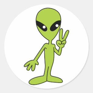 Space Alien Classic Round Sticker