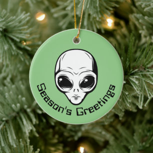 Space Alien Extraterrestrial Being Ceramic Ornament