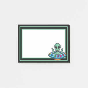 Space Alien Flying Saucer Post-It Notes