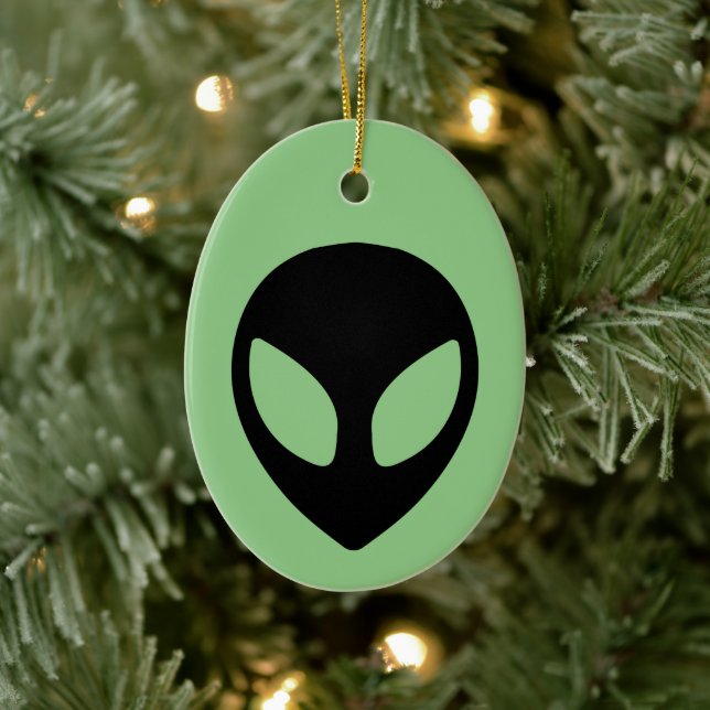 Space Alien Sci Fi Extraterrestrial UFO Ceramic Ornament (Tree)