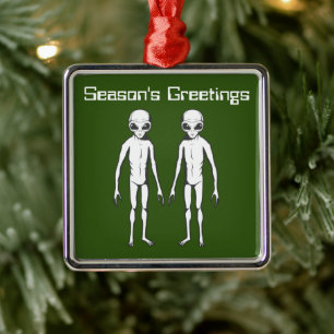 Space Alien Sci Fi  Metal Ornament