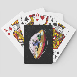 Space Alien Stealing the Moon Playing Cards