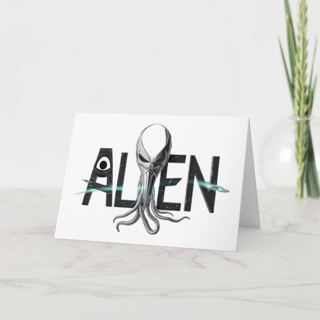 Space Alien Text Blank Card (Front)