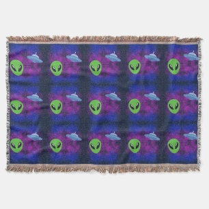 Space Alien Throw Blanket