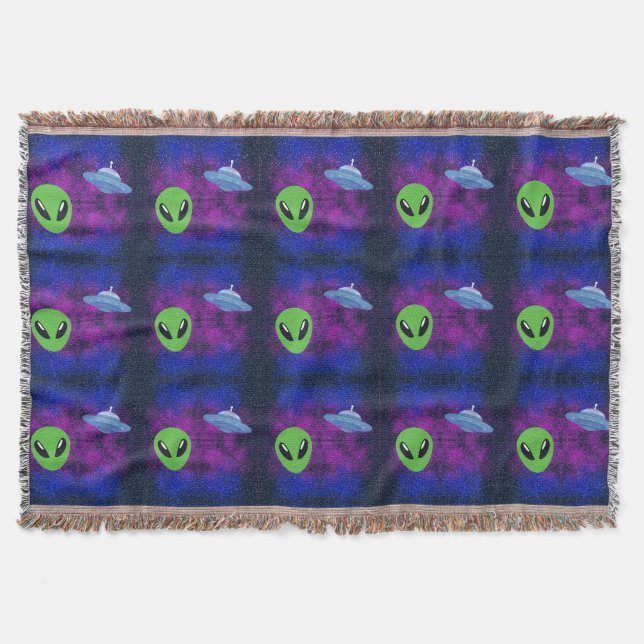 Space Alien Throw Blanket (Front)