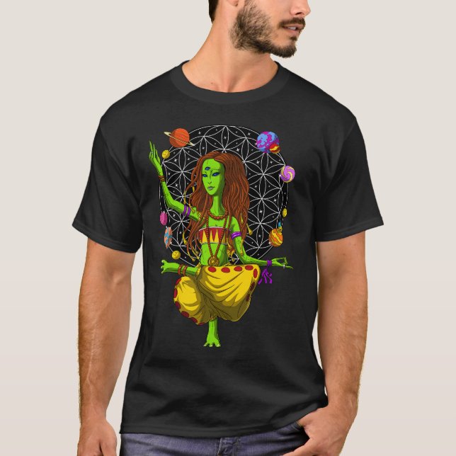 Space Alien Yoga T-Shirt (Front)