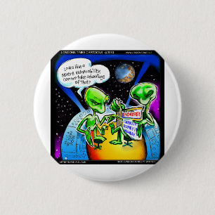 Space Aliens Discover Social Media Fun Gifts & Tee 2 Inch Round Button