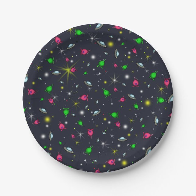 Space Aliens Party Plates (Front)