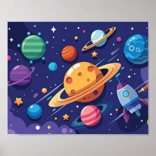 Space and planet theme poster